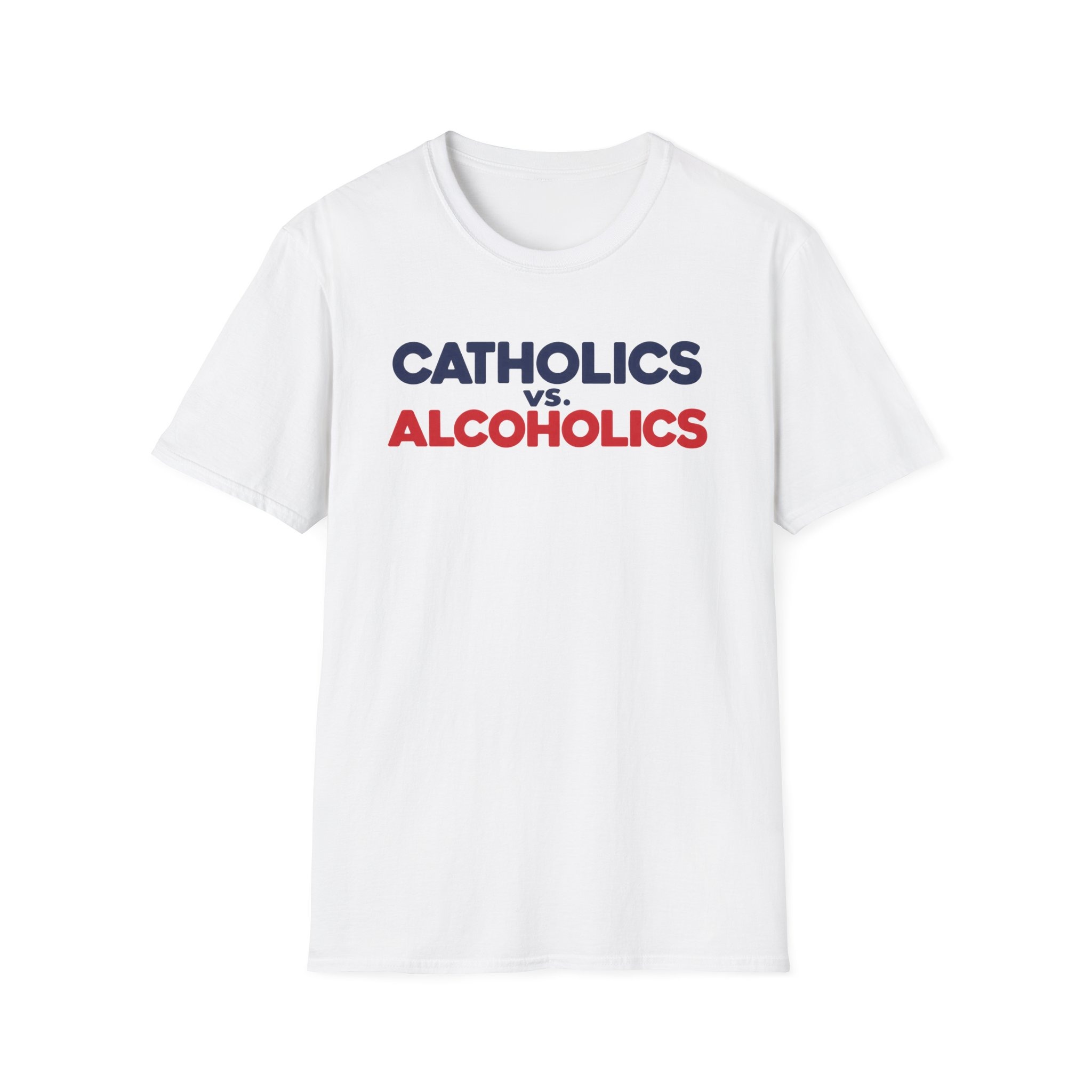Catholics vs. Alcoholics T-Shirt — Funny Faith Humor Tee