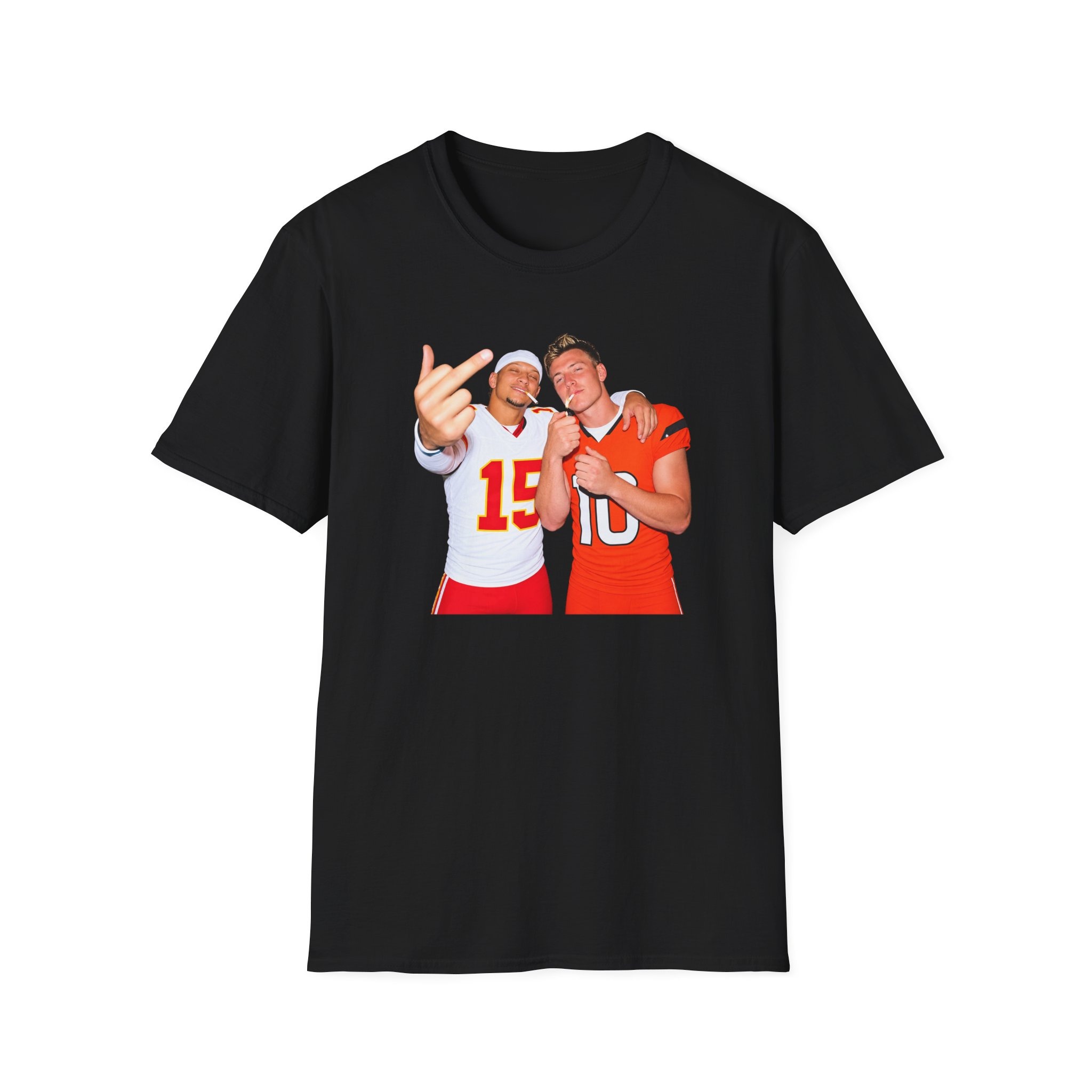 Bo Nix And Patrick Mahomes Middle Finger Cigarettes Shirt