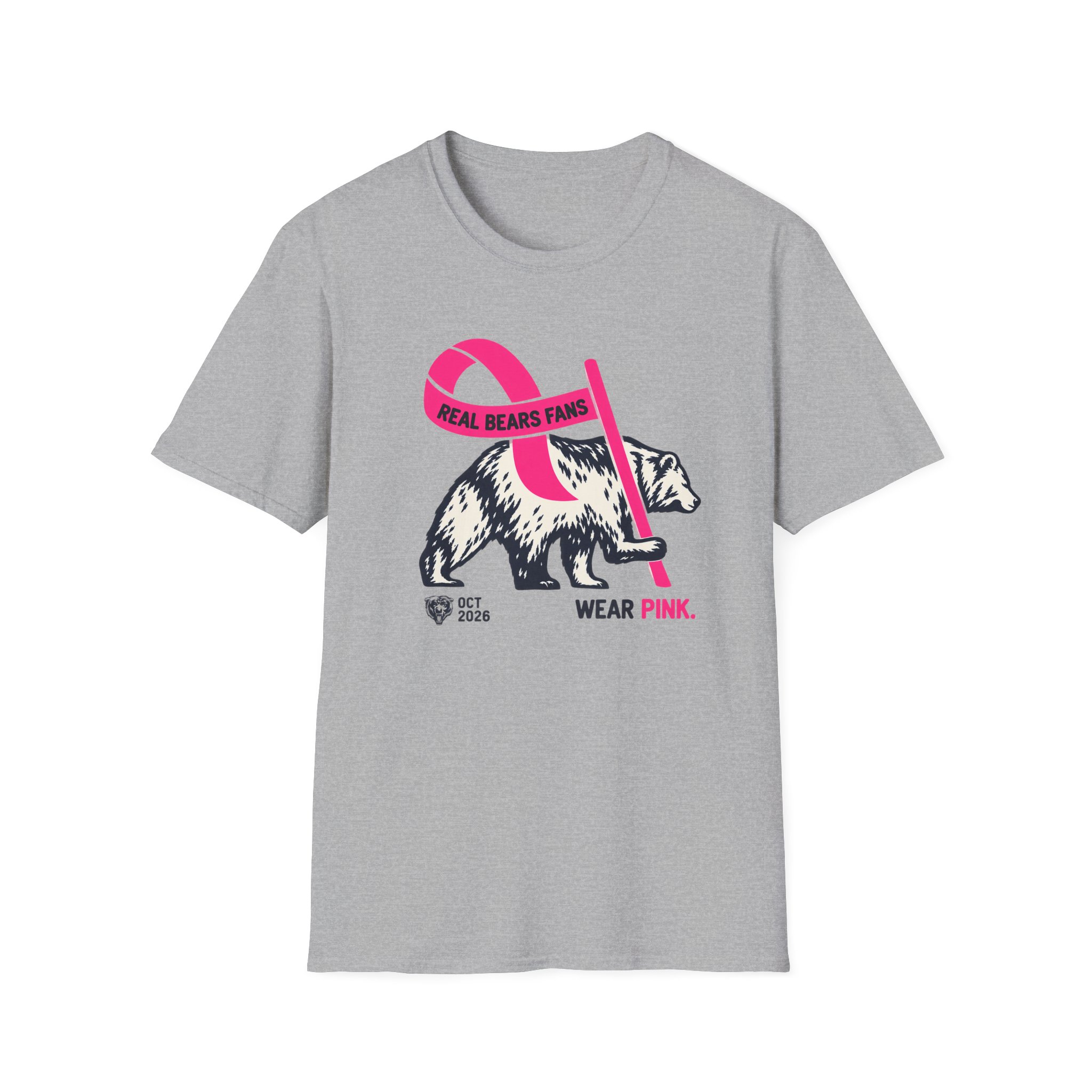 Chicago Bears Real Bears Fans Wear Pink 2026 Shirt - Image 2