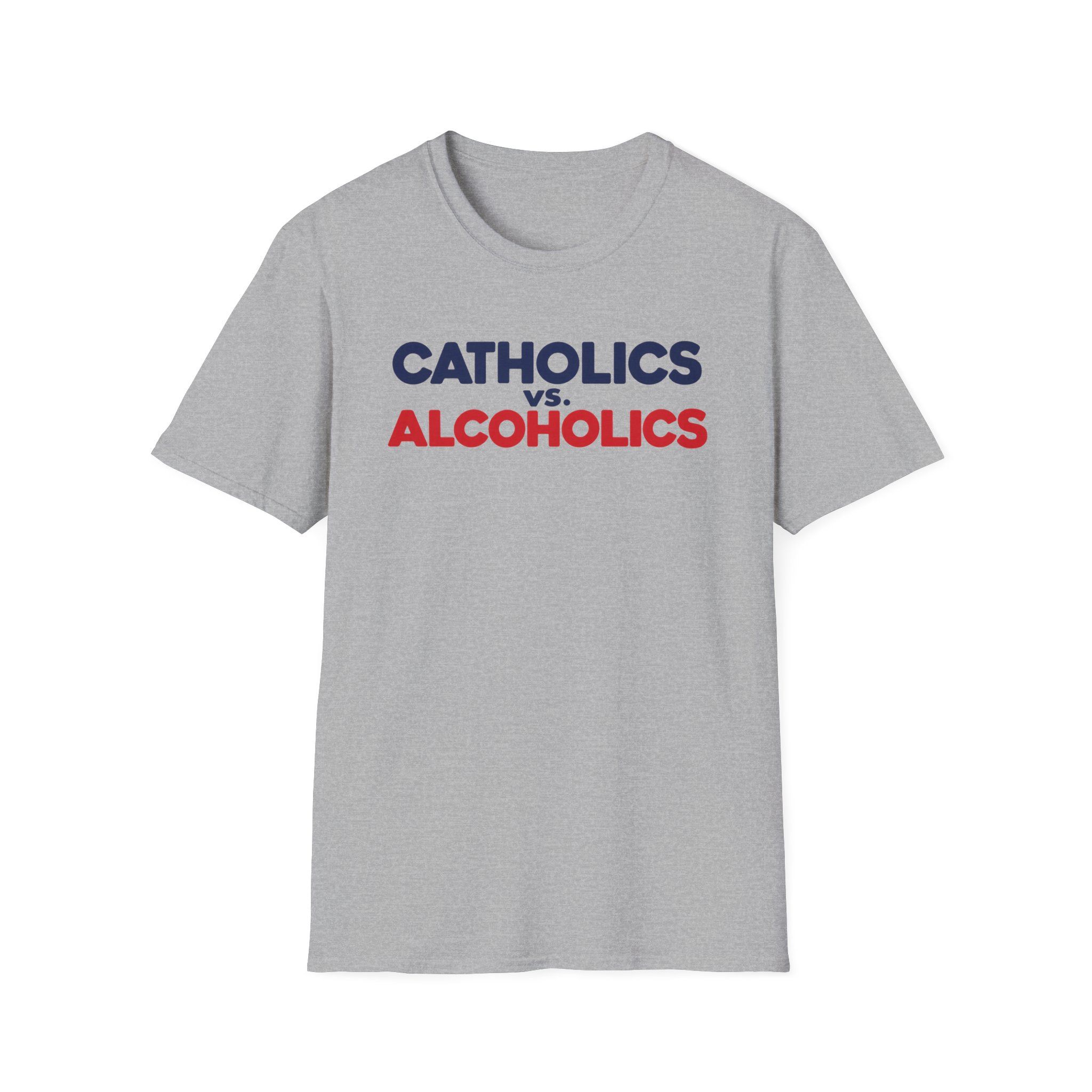 Catholics vs. Alcoholics T-Shirt — Funny Faith Humor Tee - Image 2